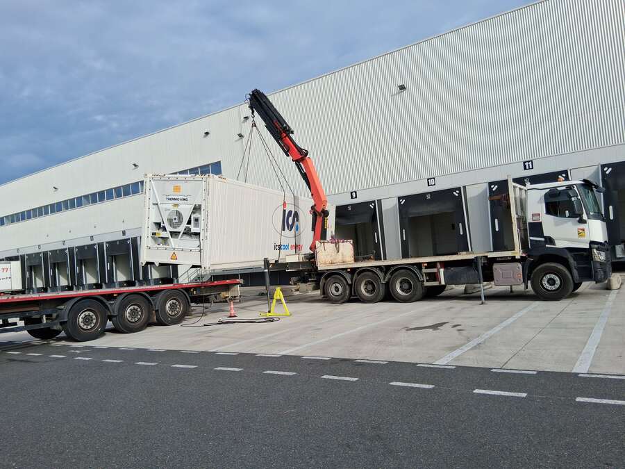 Transport de container de chantier par TWIN Transport Levage